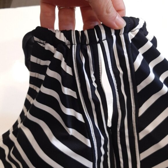 JANTZEN One Piece Swimsuit Striped Halter Keyhole Slimming Tummy Control Padded - Picture 9 of 13